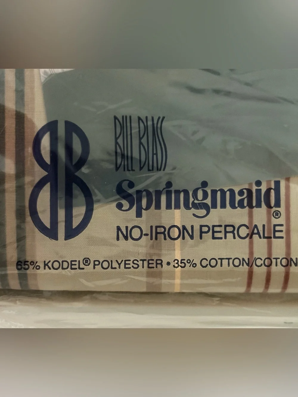 BILL BLASS for Springmaid Vintage Double Flat Sheet Earth Tones Made in USA NWT